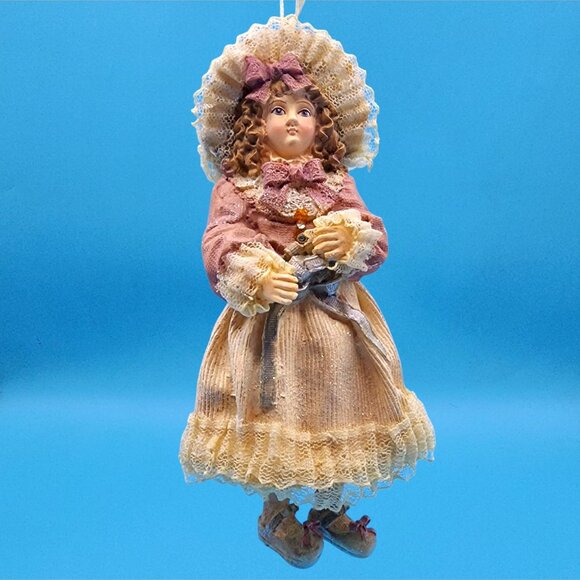 Louis Nichole 1999 Victorian Girl Ornament Kurt Adler Christmas Dangling Legs v2 - Picture 2 of 9